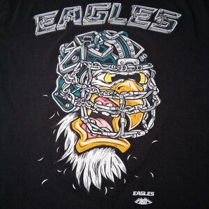 Philadelphia Eagles Shirt Men XL Distortedd NFL Black Football Go Birds Graphic